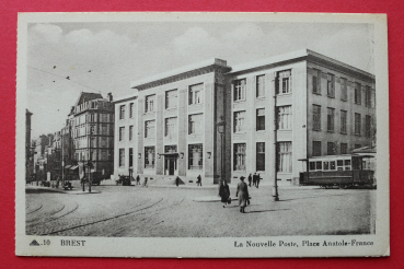 Ansichtskarte AK Place Anatole France 1910-1930 Straßenbahn Waggon Kutsche Historismus Frankreich France 29 Finistere